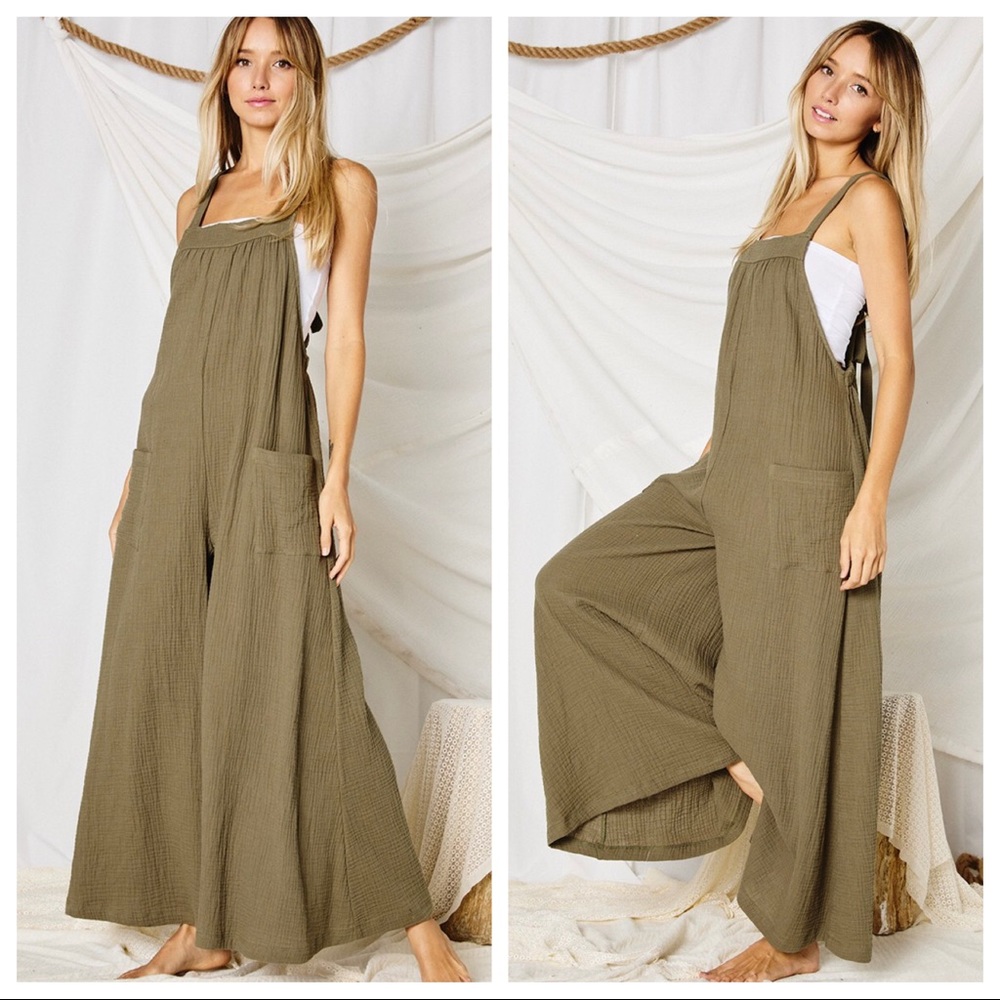 ✨LAST 1✨Cotton Gauze Boho wide leg jumpsuit - Picture 4 of 6